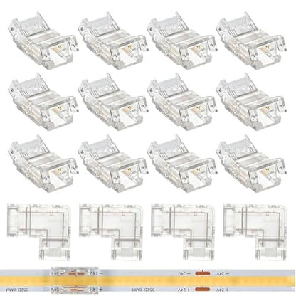 GTIWUNG COB 2 Pin 8mm csatlakozó készlet 4 darabos L alakú és 12 darabos egyenes