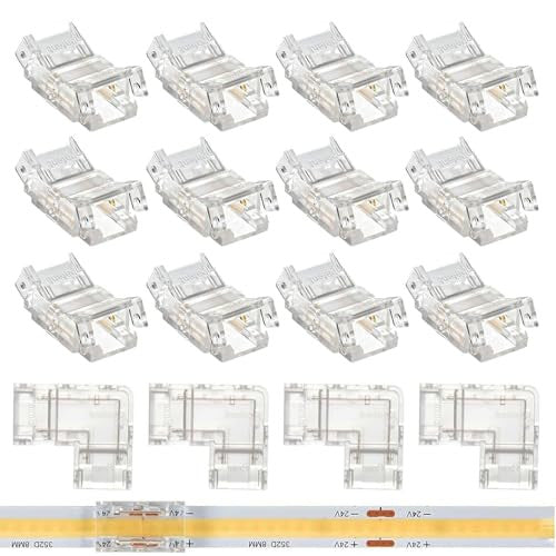 GTIWUNG COB 2 Pin 8mm csatlakozó készlet 4 darabos L alakú és 12 darabos egyenes