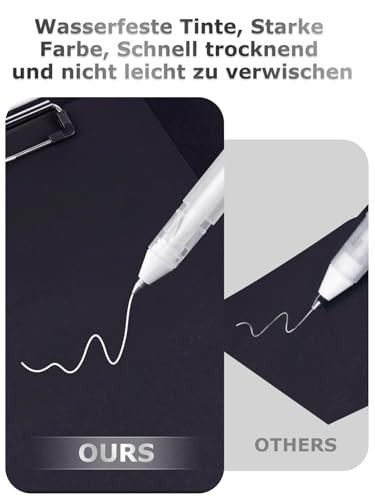 Donluhu 8 darabos fehér zselés toll 0.6 mm & 0.8 mm vonalvastagság, akril tollak