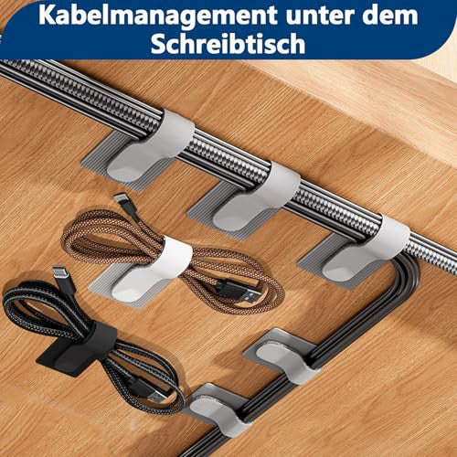 Abnii 50 darabos kábelrendező íróasztal fekete, kicsi