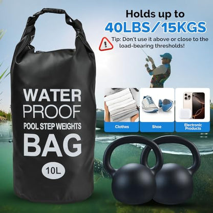 Yeabett vízálló Dry Bag 10L, 2 darabos, könnyű strandtáska állítható vállpánttal, Dry