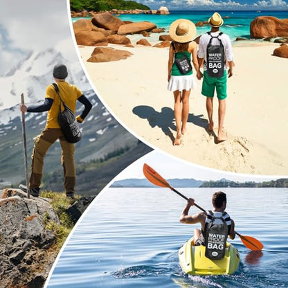 Yeabett vízálló Dry Bag 10L, 2 darabos, könnyű strandtáska állítható vállpánttal, Dry