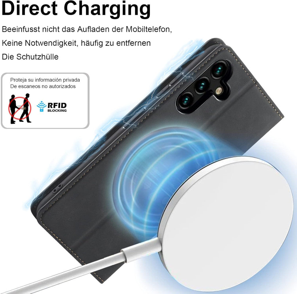 Samsung Galaxy S25 5G bőrtok pénztárca, edzett üveg, prémium bőr, könyv formátum