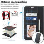 OPPO Reno 12F/12FS bőrtok pénztárca, edzett üveg, könyv formátum, kártyanyílás