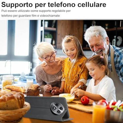 OPPO Reno 12F/12FS bőrtok pénztárca, edzett üveg, könyv formátum, kártyanyílás