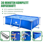 Hanjet Steel keretes medence szett 180x140x60cm, kék