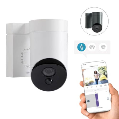 Somfy 1875325 - kültéri kamera 2 fehér, intelligens mozgásérzékelés, 110 dB beépített