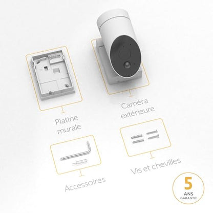 Somfy 1875325 - kültéri kamera 2 fehér, intelligens mozgásérzékelés, 110 dB beépített