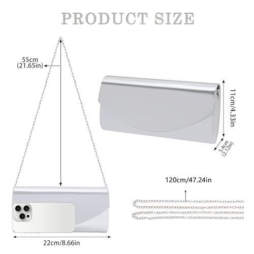Larcenciel Clutch, műbőr női táska ezüst