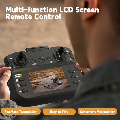 Toladrone TD12LCD drón kamerával, összecsukható RC drón LCD kijelzős távirányítóval