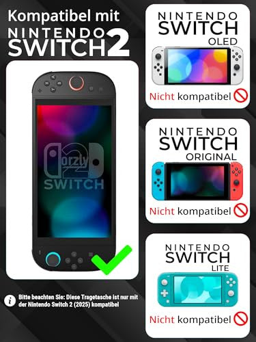 Orzly hordtáska Nintendo Switch 2 2025 konzolhoz, 7,9 hüvelykes képernyővédő, kemény