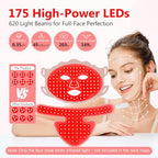 USUIELIGHT LED arcmaszk fényterápia, 7 színű LED maszk arcra és nyakra anti-aging
