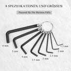 NISENTIA 8 darabos hatszögkulcs készlet hosszú