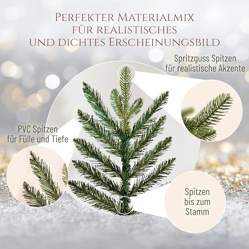Pure Living műfenyő prémium osztály, 120 cm tesztgyőztes, természetes hatású, sűrű