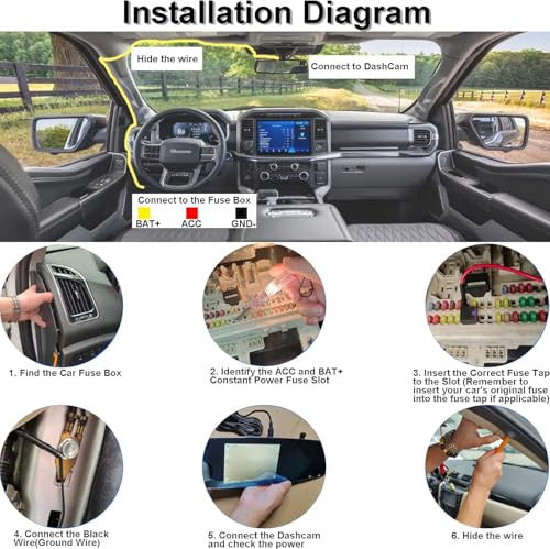 Gebildet Dash Cam hardwire készlet, autós kamera mikro töltő kábelkészlet 12-24V DC -
