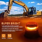 Qiping LED figyelmeztető lámpa, 12V/24V, narancs 10 mód, traktor, autó, teherautó