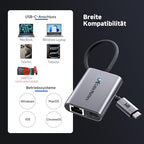 Cable Matters USB C Ethernet adapter 140W töltéssel gigabites Ethernet, USB C