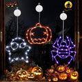 Joomer Halloween kültéri ablakdekoráció 3 darabos, elemes, narancs tök, lila pók