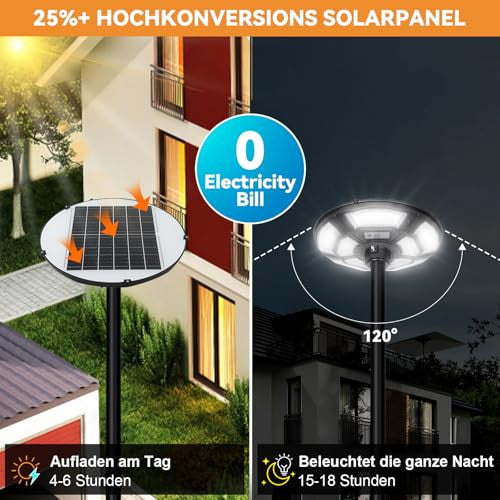 Solar kerti lámpa H200cm fénypózna, 750 LED, mozgásérzékelő és fényérzékelő, vízzel