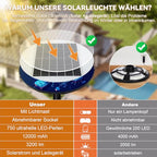 Solar kerti lámpa H200cm fénypózna, 750 LED, mozgásérzékelő és fényérzékelő, vízzel
