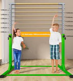 Gymnastic Kip Bar gyerekeknek, állítható magasságú tornarúd gyűrűkkel zöld