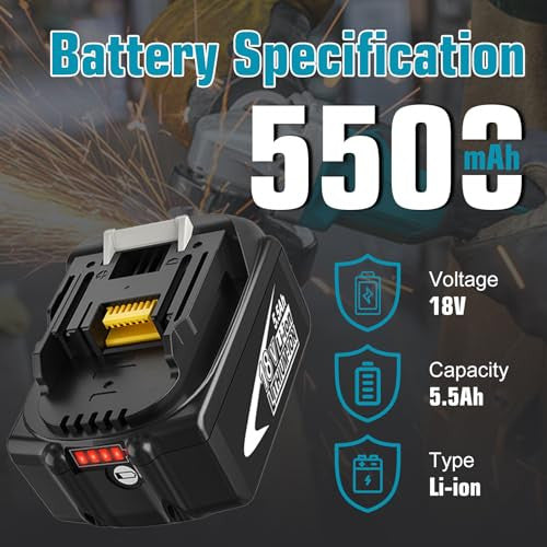 Maki-TA 5500mAh csere akkumulátor 18V LED kijelzővel