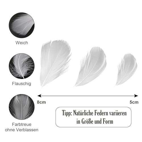 Faburo tollak kézműveskedéshez, 300 darabos toll szett 5~8cm, fehér, dekoráció
