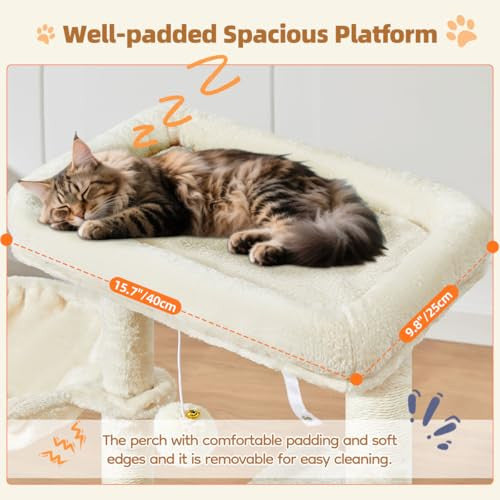 Taoqimiao macskafa MS029, 97 cm kaparófa 4 kaparóoszlop, 1 platform, 1 barlang
