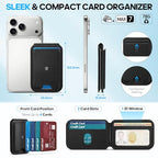 SHIELDON mágneses pénztárca iPhone 17/16/15/14/13/12 RFID blokkolás, állítható tartó