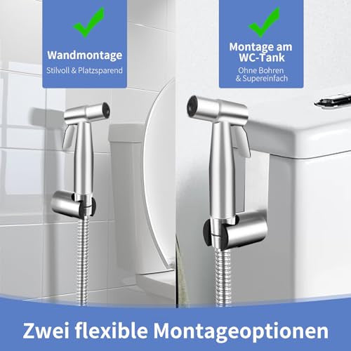 NAKIHOUSE kézi bidé zuhanyfej G1/2" szeleppel és 120 cm-es zuhanycsővel króm