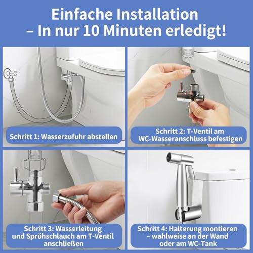 NAKIHOUSE kézi bidé zuhanyfej G1/2" szeleppel és 120 cm-es zuhanycsővel króm
