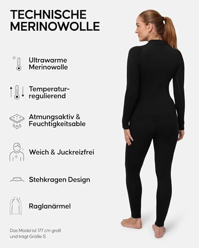 DANISH ENDURANCE Merino aláöltözet nőknek fekete, S