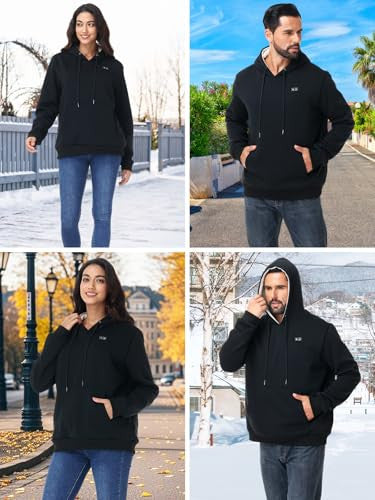 WUEAOA fűthető kapucnis pulóver, unisex, 30% nagyobb fűtési felület grafén