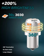 AURORIONCG 2 darab sárga borostyán 581 izzók 150° 7.5W 800LM DC 12V