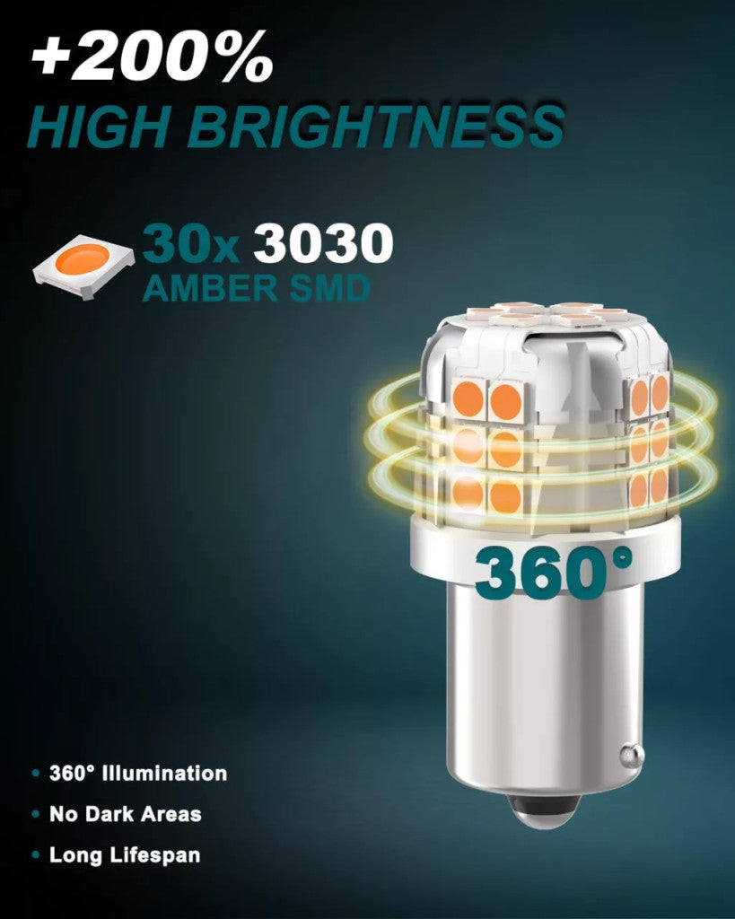 AURORIONCG 2 darab sárga borostyán 581 izzók 150° 7.5W 800LM DC 12V