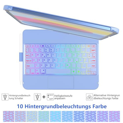 TQQ billentyűzet tok iPad A16 11. generáció 2025/10. generáció 2022 11/10,9 hüvelyk