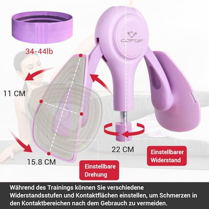 15-70 lbs medencefenék edző nőknek, multifunkcionális (lila)