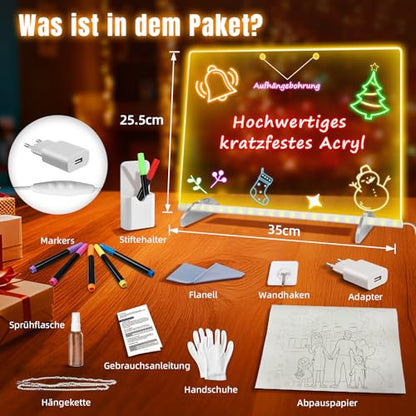 LED jegyzetlap színes, világító LED rajztábla gyerekeknek 13 színnel és 6 móddal