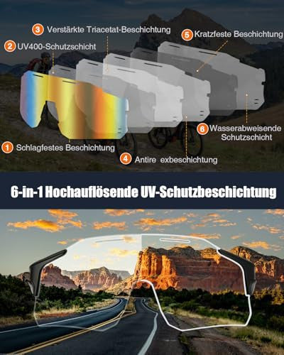 Fahrrad-Brille UV400 sport napszemüveg nők, férfiak, 2 cserélhető lencsével