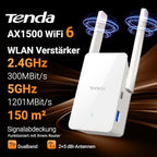 Tenda A23 wifi jelerősítő AX1500 két sávos, gigabites port, 2 x 5dBi antenna