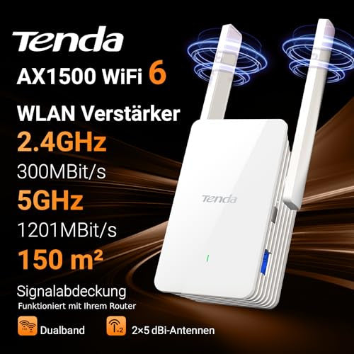 Tenda A23 wifi jelerősítő AX1500 két sávos, gigabites port, 2 x 5dBi antenna