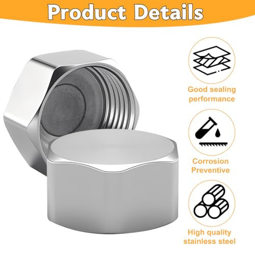 Silkwish 6 darabos zárókupak 3/4" - rozsdamentes acél belső menetes, gumitömítéssel