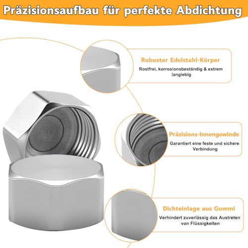 Silkwish 6 darabos zárókupak 1/2" acél, gumi
