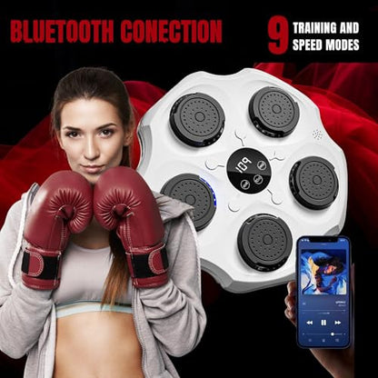 MAGIC SELECT zenés bokszgép falra LED, bokszkesztyű, Bluetooth, zene ritmusára világít