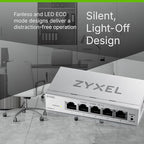 Zyxel GS1200-5v3 hálózati kapcsoló 5 portos webes menedzsment, gigabites LAN, QoS