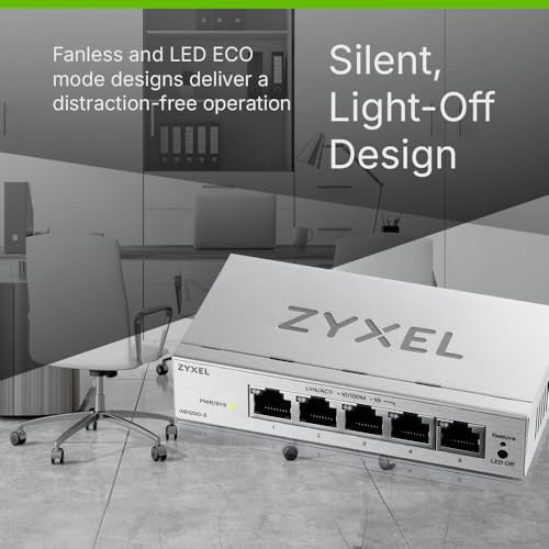Zyxel GS1200-5v3 hálózati kapcsoló 5 portos webes menedzsment, gigabites LAN, QoS