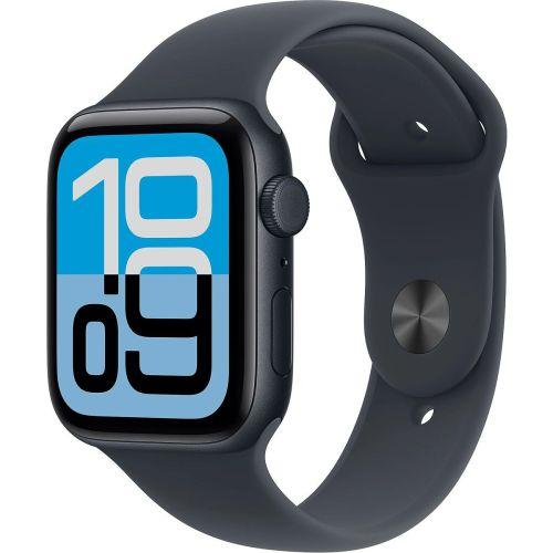 Apple Watch SE 3 (2025) GPS + Cellular okosóra, 44 mm, alumínium tok, M/L sportszíj, EU, MEPJ4 (éjfekete)