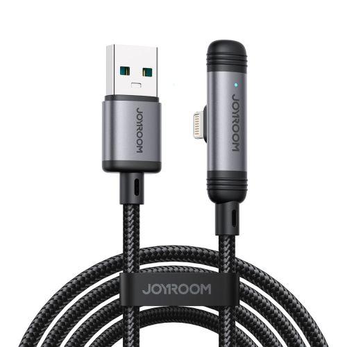 Joyroom EnjoyX Series S-A56 USB-A - Lightning 90°-os kábel, 3A, 480 Mb/s, 1,2 m (fekete)