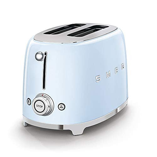Smeg TSF01PBEU kenyérpirító (2 szeletes, 6 fokozat, melegítő, kiolvasztó, bagel funkció, morzsatálca, 950W, pasztellkék)