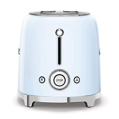 Smeg TSF01PBEU kenyérpirító (2 szeletes, 6 fokozat, melegítő, kiolvasztó, bagel funkció, morzsatálca, 950W, pasztellkék)